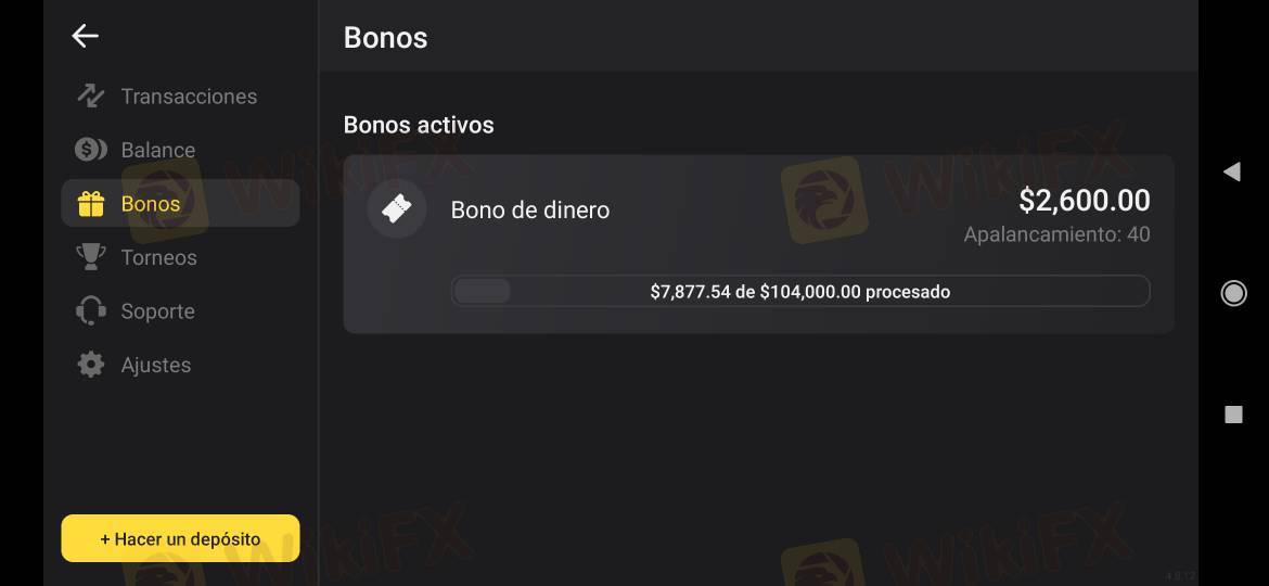 Bono por registro sin depósito