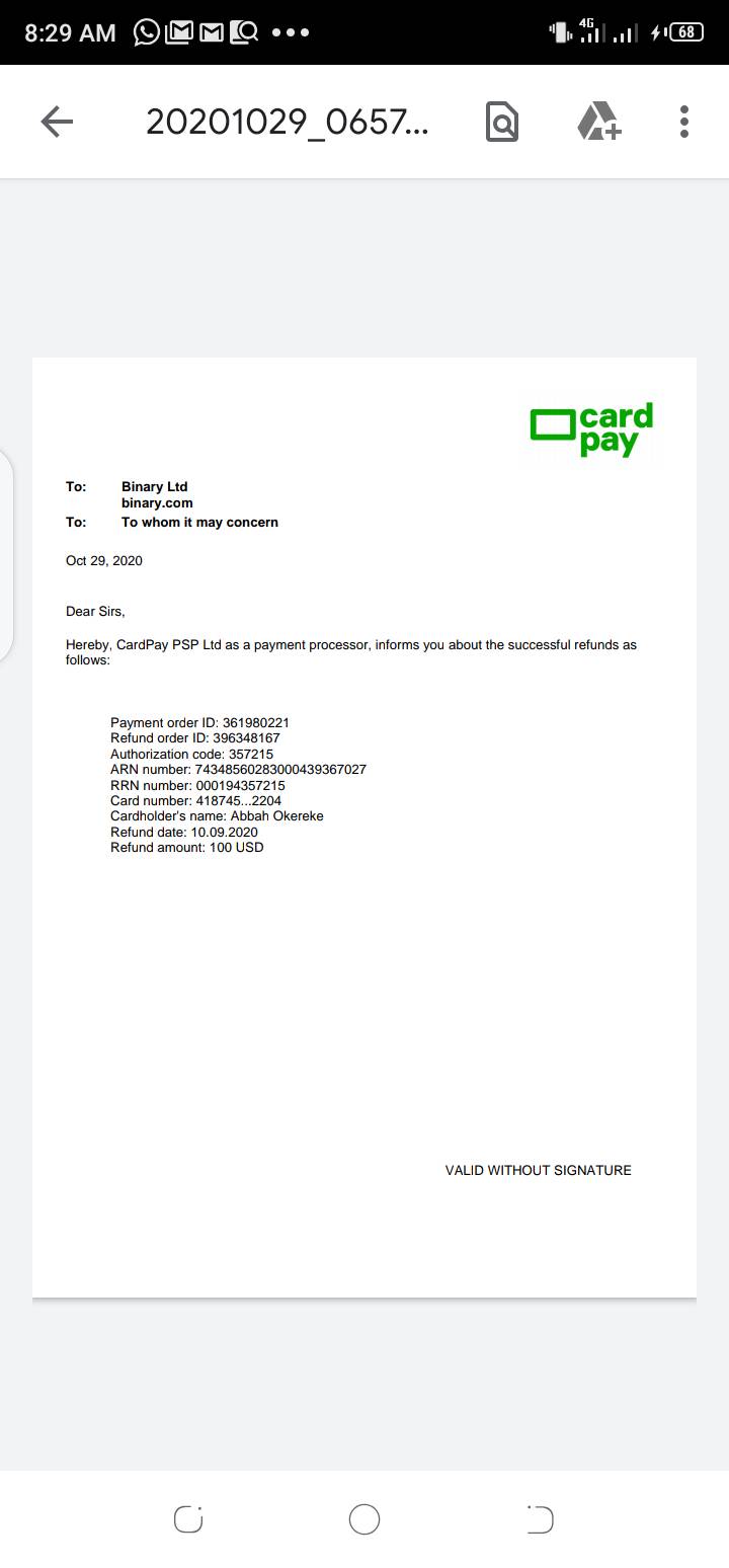 FRAUDULENT ACTIVITIES OF BINARY DERIV
